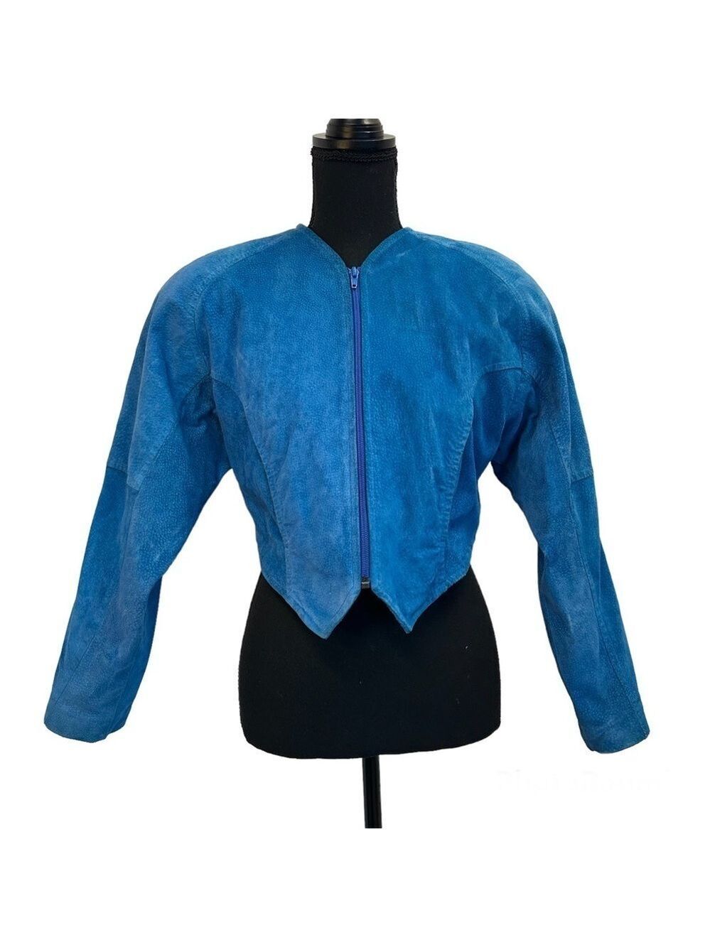 DANIER Leather Sport blue suede rare retro vintage 80’s 90’s bolero jacket Sz S